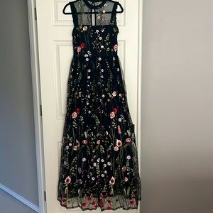 City Studio Nordstrom black floral dress size 4